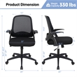 Pemberly Row Mesh Office Chair Adjustable Rolling Computer Chair Black