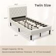 Pemberly Row Wooden Upholstered Bed Twin Size Button Tufted Beige