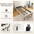 Pemberly Row Wooden Upholstered Bed Twin Size Button Tufted Beige
