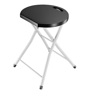 Pemberly Row Portable Sturdy Folding Stools Lightweight Fishing Stool Black