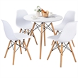 Pemberly Row Contemporary 5 PCS For 4 Round Dining Room Table Set
