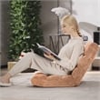 Pemberly Row 14 Position Floor Chair Folding Gaming Sofa Chair Cushioned Tan