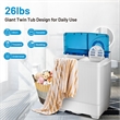 Pemberly Row 26lbs Portable Semi automatic Washing Machine W/Drain Pump Blue