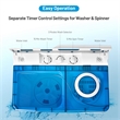 Pemberly Row 26lbs Portable Semi automatic Washing Machine W/Drain Pump Blue