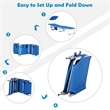 Pemberly Row Foldable Sun Shading Lounge Chair Adjustable Beach Recliner Blue