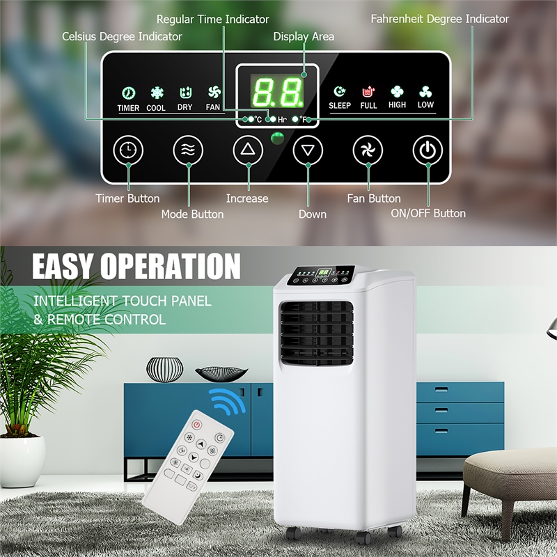 Pemberly Row 5500 BTU Portable Air Conditioner 9000 BTU ASHRAE White