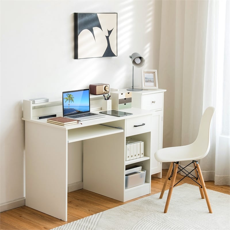 Pemberly Row 22 inch Wide Computer Desk Writing Study Laptop Table White