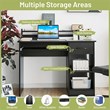 Pemberly Row 22 inch Wide Computer Desk Writing Study Laptop Table Black