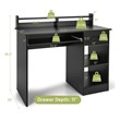Pemberly Row 22 inch Wide Computer Desk Writing Study Laptop Table Black