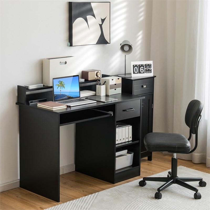 Pemberly Row 22 inch Wide Computer Desk Writing Study Laptop Table Black