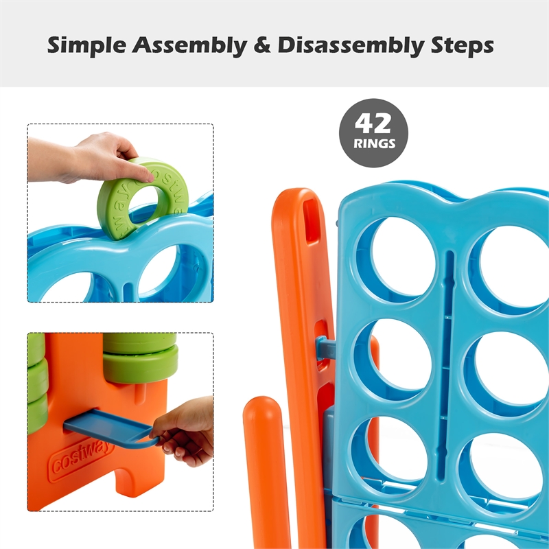 Pemberly Row Jumbo 4 to Score 4 in A Row Giant Game Set Kids Adults Family Fun