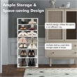Pemberly Row 7 Tier Double Rows Shoe Rack Vertical Wooden Organizer White