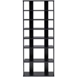 Pemberly Row 7 Tier Double Rows Shoe Rack Vertical Wooden Organizer Black