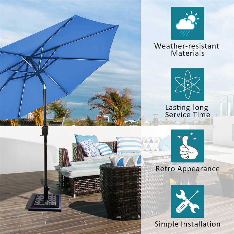 Pemberly Row 17.5 inch Umbrella Base Stand Market Patio Standing Outdoor Bronze