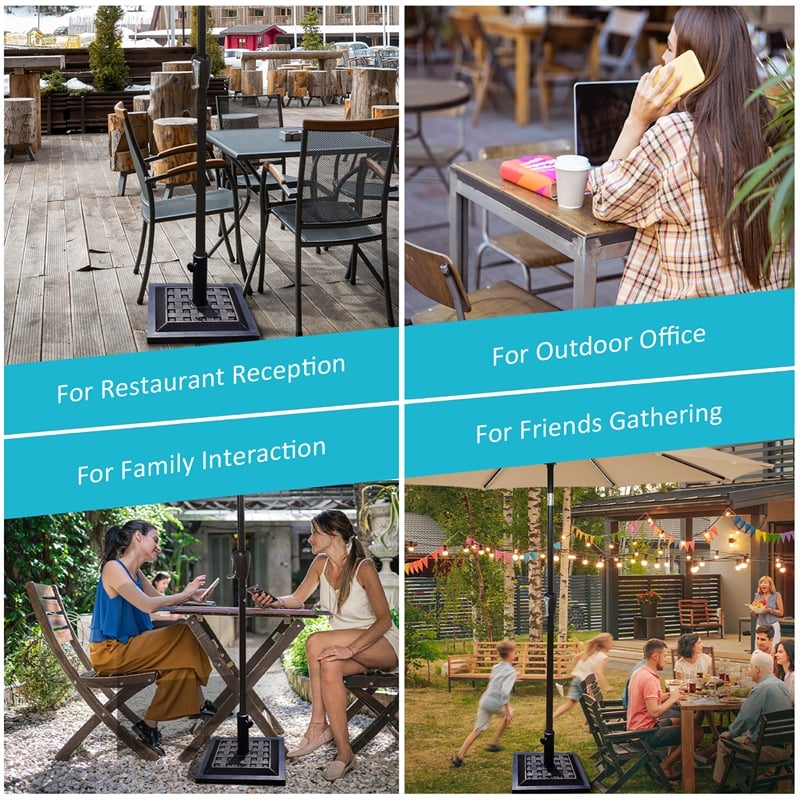 Pemberly Row 17.5 inch Umbrella Base Stand Market Patio Standing Outdoor Bronze