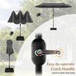 Pemberly Row 13FT Double sided Patio Umbrella w/Crank Handle Umbrella Base Gray
