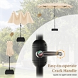 Pemberly Row 13FT Double sided Patio Umbrella w/Crank Handle Umbrella Base Beige