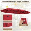 Pemberly Row 13FT Double sided Patio Umbrella w/Crank Handle Umbrella Base Wine