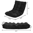 Pemberly Row 14 Position Floor Chair Folding Lazy Gaming Sofa Cushioned Black