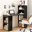 Pemberly Row Computer Desk Writing Workstation Office 6 Tier Storage Shelves