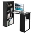 Pemberly Row Computer Desk Writing Workstation Office 6 Tier Storage Shelves