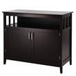 Pemberly Row Modern Kitchen Storage Cabinet Buffet Server Table Sideboard Brown