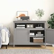 Pemberly Row Modern Kitchen Storage Cabinet Buffet Server Table Sideboard Gray