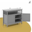 Pemberly Row Modern Kitchen Storage Cabinet Buffet Server Table Sideboard Gray