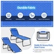 Pemberly Row Folding Lounge Chaise High Recline W/Adjustable Backrest Navy