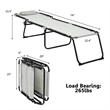 Pemberly Row Folding Lounge Chaise High Recline W/Adjustable Backrest Gray