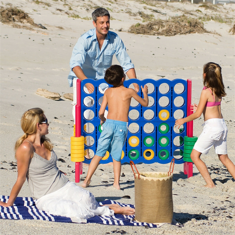 Pemberly Row Jumbo 4 to Score 4 in A Row Giant Game Set for Family Red