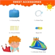 Pemberly Row Inflatable Water Bounce House Castle Splash Pool without Blower