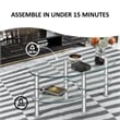 Pemberly Row Tempered Glass Oval Side Coffee Table Shelf Chrome Base Clear