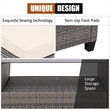 Pemberly Row 4PCS Patio Rattan Furniture Set Sofa Ottoman Garden Deck White