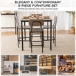 Pemberly Row 5 PCS Industrial Dining Table Set with 4 Bar Stools Gray