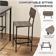 Pemberly Row 5 PCS Industrial Dining Table Set with 4 Bar Stools Gray