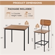 Pemberly Row 5 PCS Industrial Dining Table Set with 4 Bar Stools Walnut