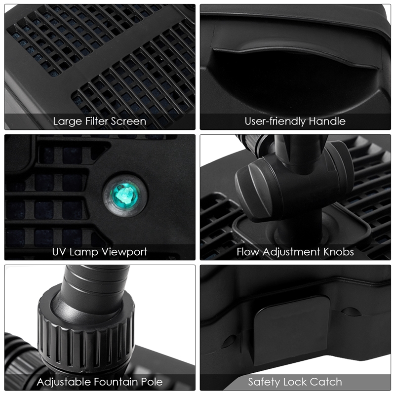 Pemberly Row All-in-1 660 GPH Pond Filter 9W UV Sterilizer W/Pump Fountain Kits