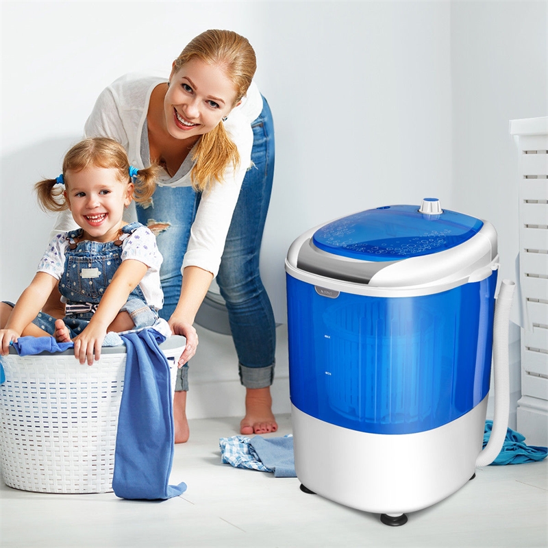 Pemberly Row 5.5lbs Portable Mini Washing Machine Laundry Spin Dryer Blue