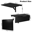 Pemberly Row Wall Mounted Drop Leaf Table Floating Folding Desk Black