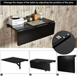 Pemberly Row Wall Mounted Drop Leaf Table Floating Folding Desk Black