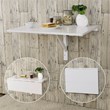 Pemberly Row Wall Mounted Drop Leaf Table Floating Folding Desk White