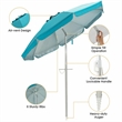 Pemberly Row 6.5FT Patio Beach Umbrella Sun Shade Tilt W/Carry Bag Blue