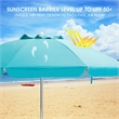 Pemberly Row 6.5FT Patio Beach Umbrella Sun Shade Tilt W/Carry Bag Blue
