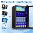 Pemberly Row 120 Can Beverage Refrigerator Wine Soda Drink Cooler Mini Black