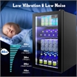 Pemberly Row 120 Can Beverage Refrigerator Wine Soda Drink Cooler Mini Black