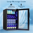 Pemberly Row 120 Can Beverage Refrigerator Wine Soda Drink Cooler Mini Black