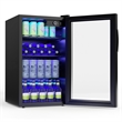 Pemberly Row 120 Can Beverage Refrigerator Wine Soda Drink Cooler Mini Black