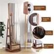 Pemberly Row Swivel Jewelry Cabinet Standing Armoire Organizer w/LED