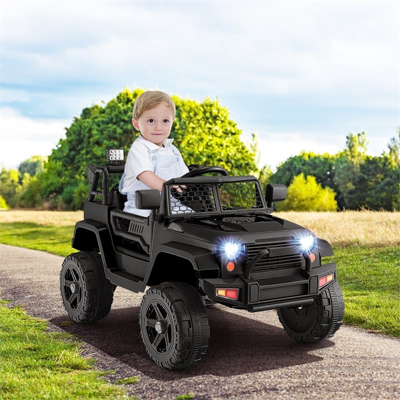 Pemberly Row 12V Kids Ride On Truck Car Electric Vehicle Remote Black